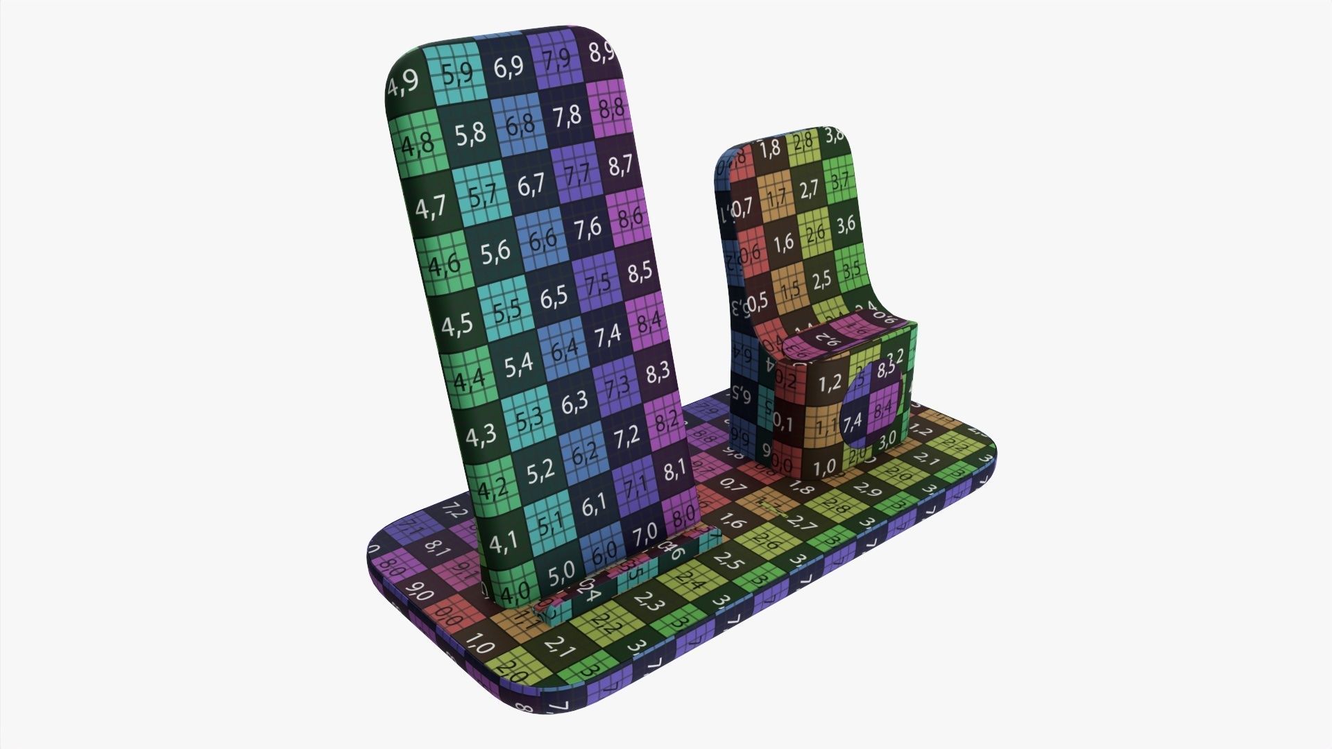 Wireless charging base 3-in-1 3D model_9