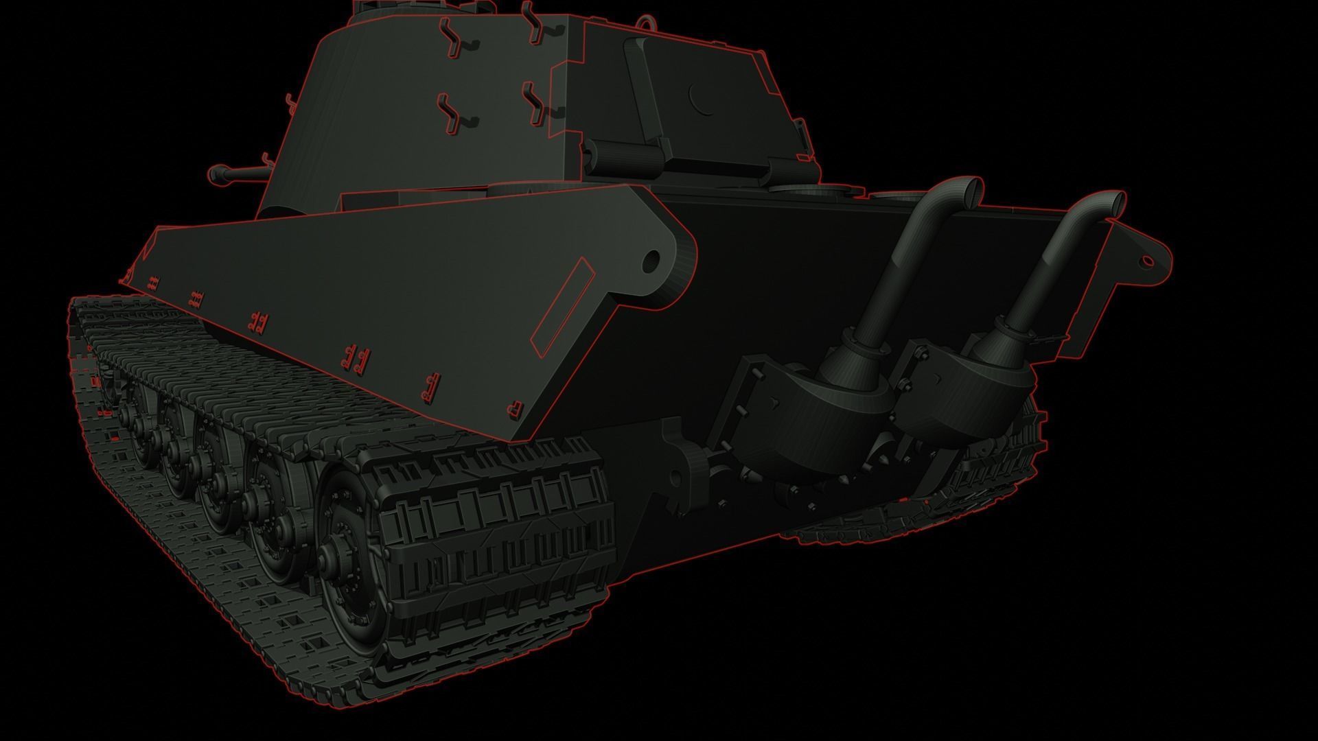King Tiger 2 tanks 3D print model_9