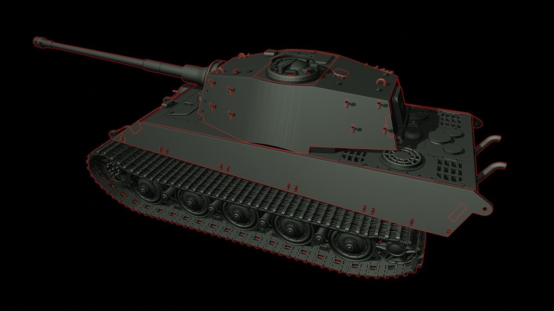 King Tiger 2 tanks 3D print model_2