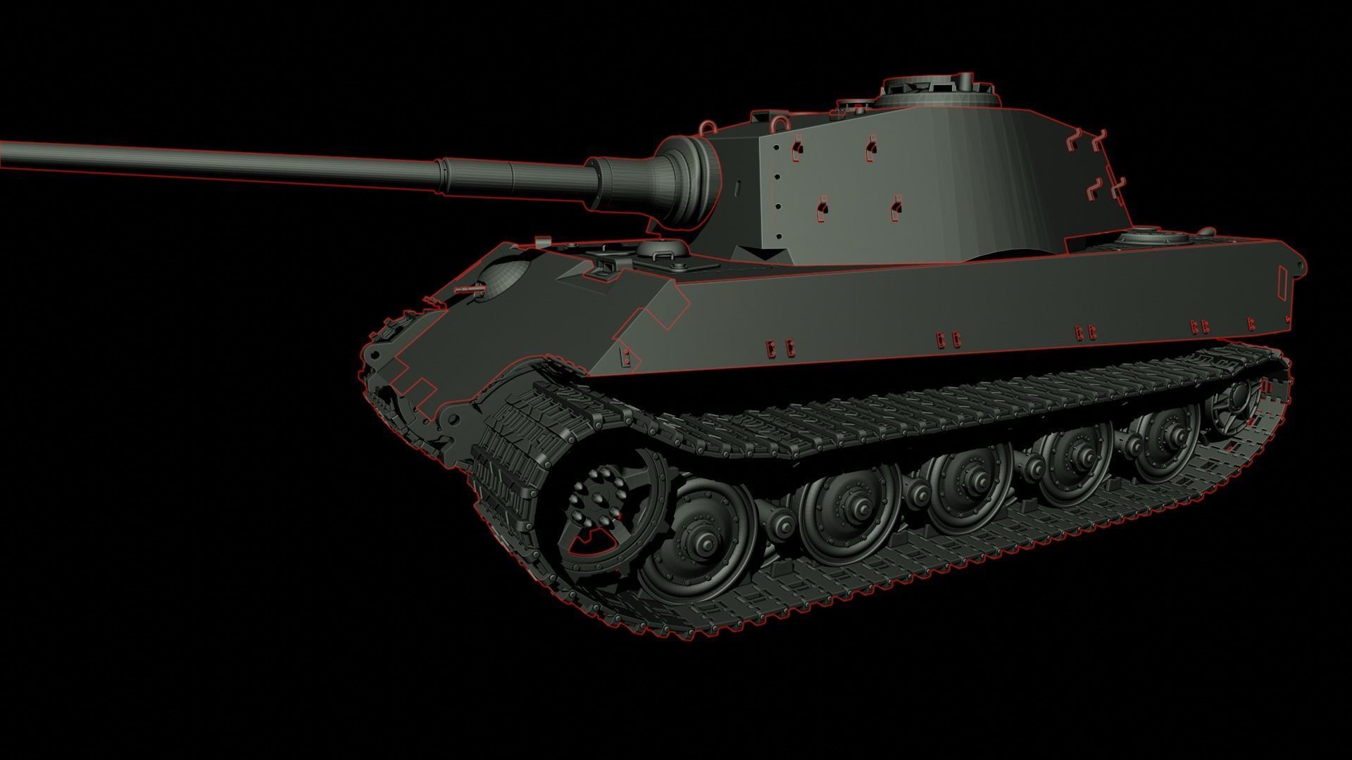King Tiger 2 tanks 3D print model_7