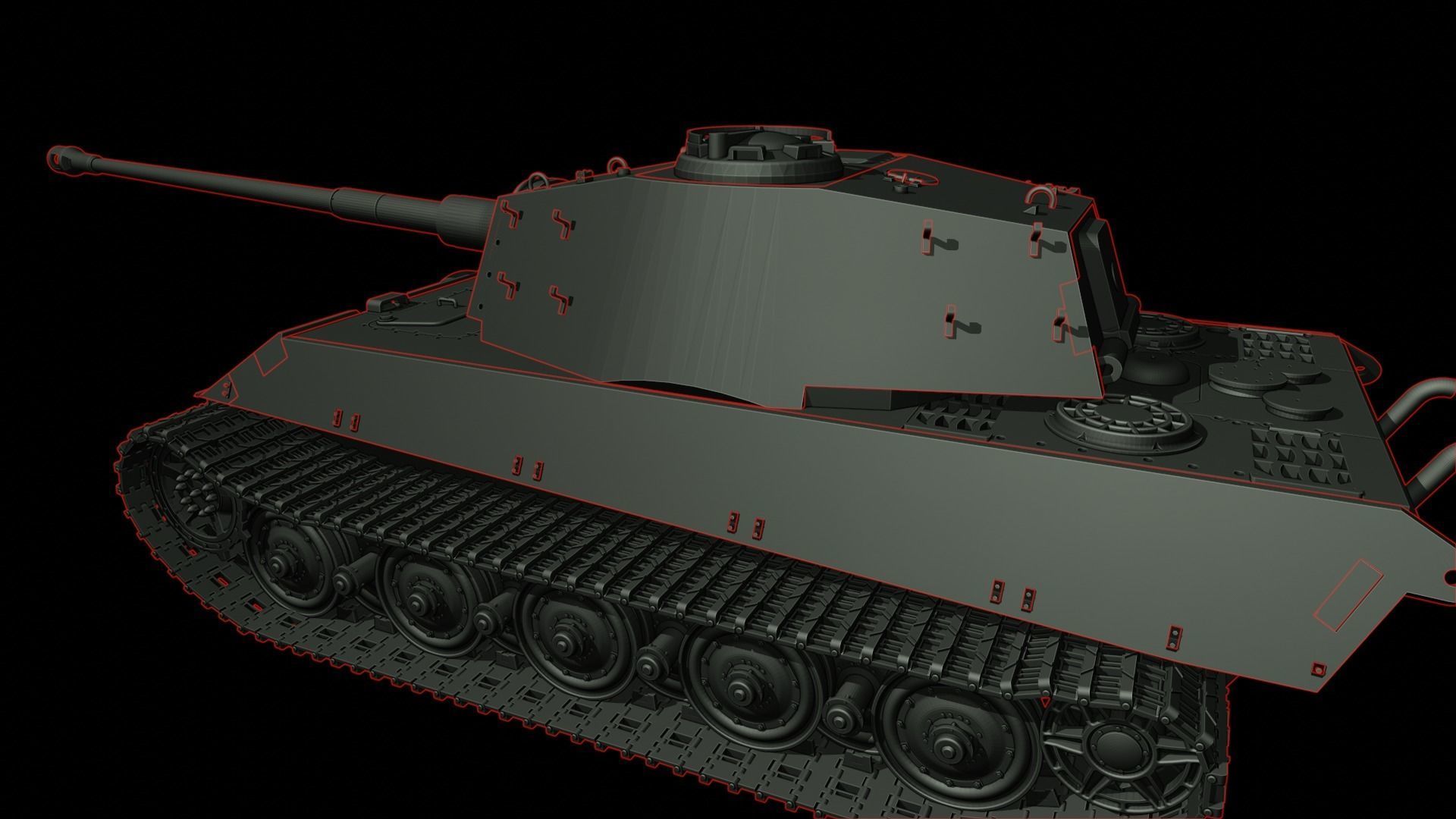 King Tiger 2 tanks 3D print model_4