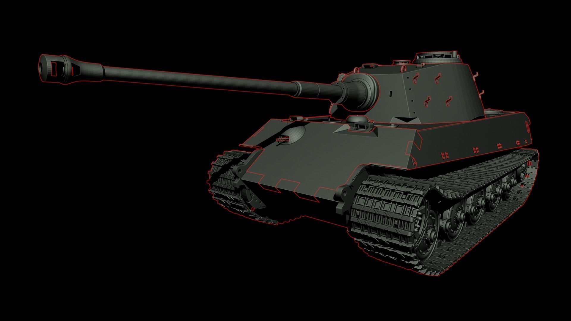 King Tiger 2 tanks 3D print model_6