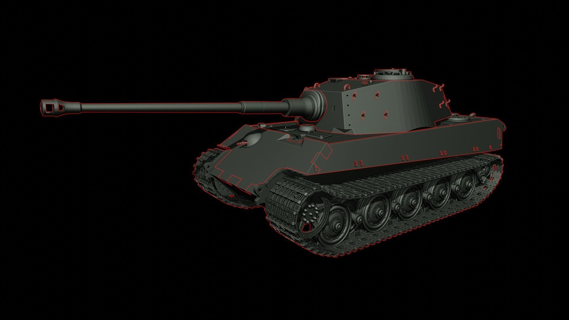 King Tiger 2 tanks 3D print model_3