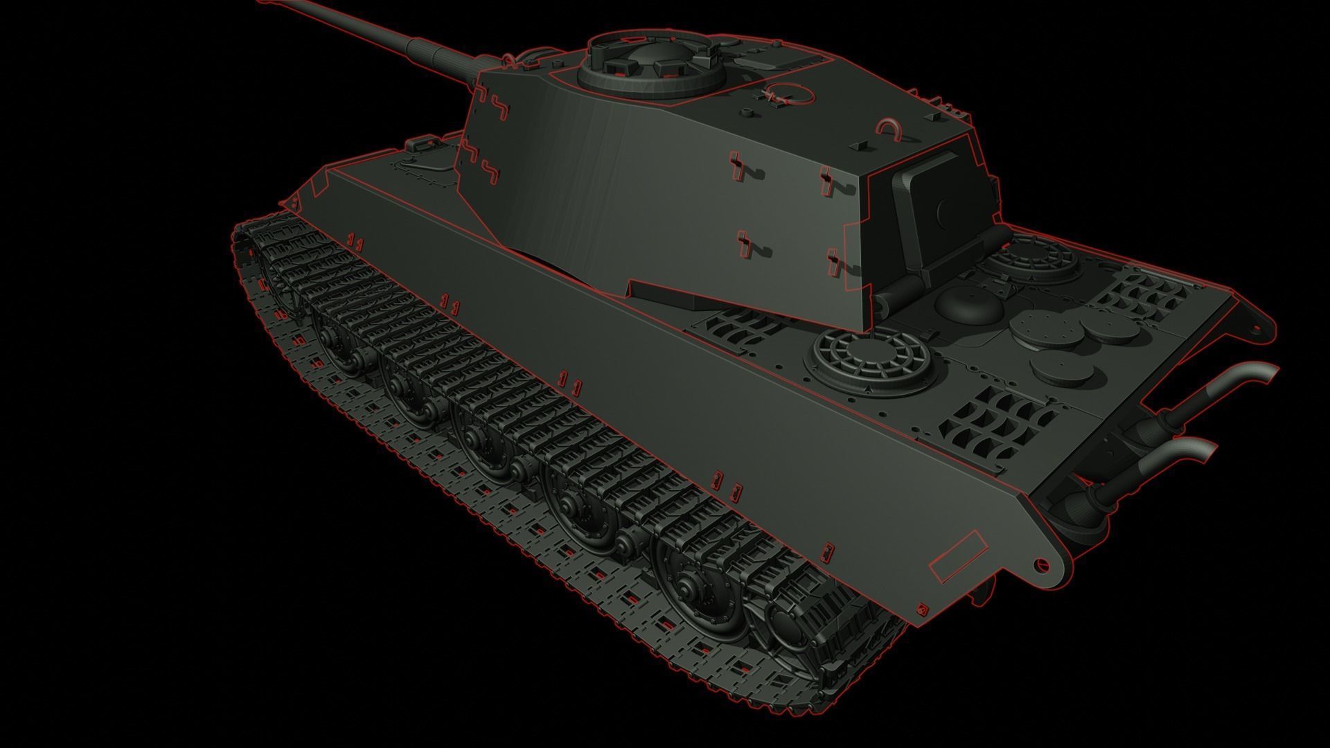 King Tiger 2 tanks 3D print model_8