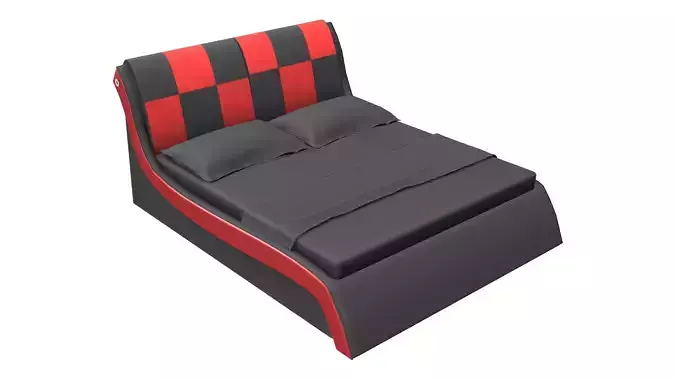 Red and Black Modern Bed
