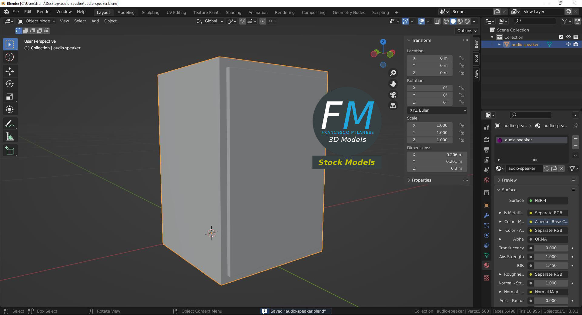 Audio speaker 3D model_9
