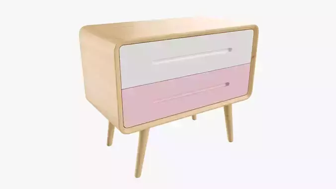 Wooden cabinet with drawers 03 3D model
