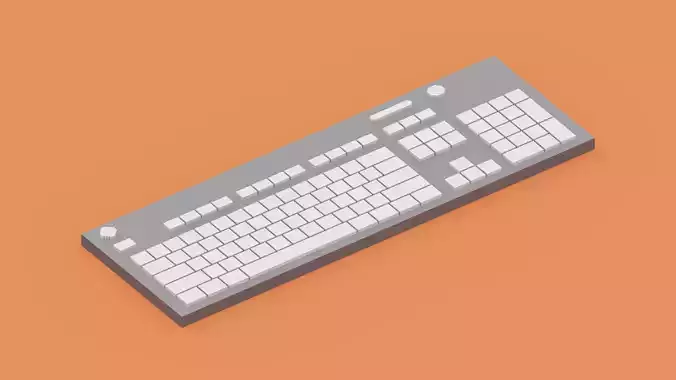 Cartoon Keyboard Low-poly 3D model