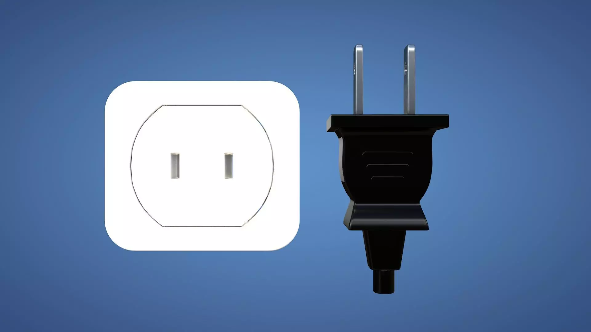 Electrical Plug and Socket - Type A Low-poly 3D model_0