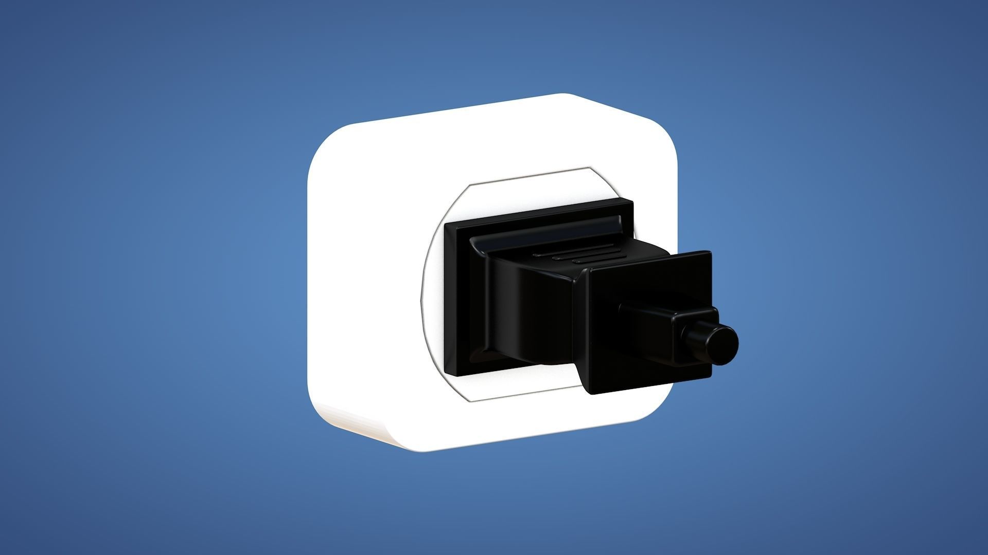 Electrical Plug and Socket - Type A Low-poly 3D model_4