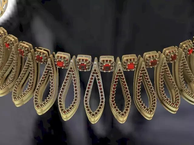 Contemporary Petal diamond necklace 3D print model