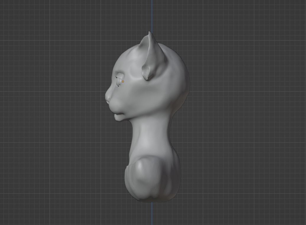 work piece bust cat-human 3D model_5