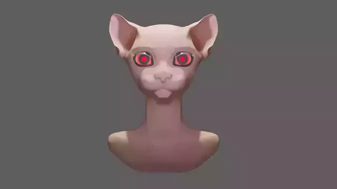 work piece bust cat-human