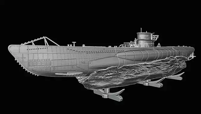 Submarine U Boot Typ VIIC 3D print model