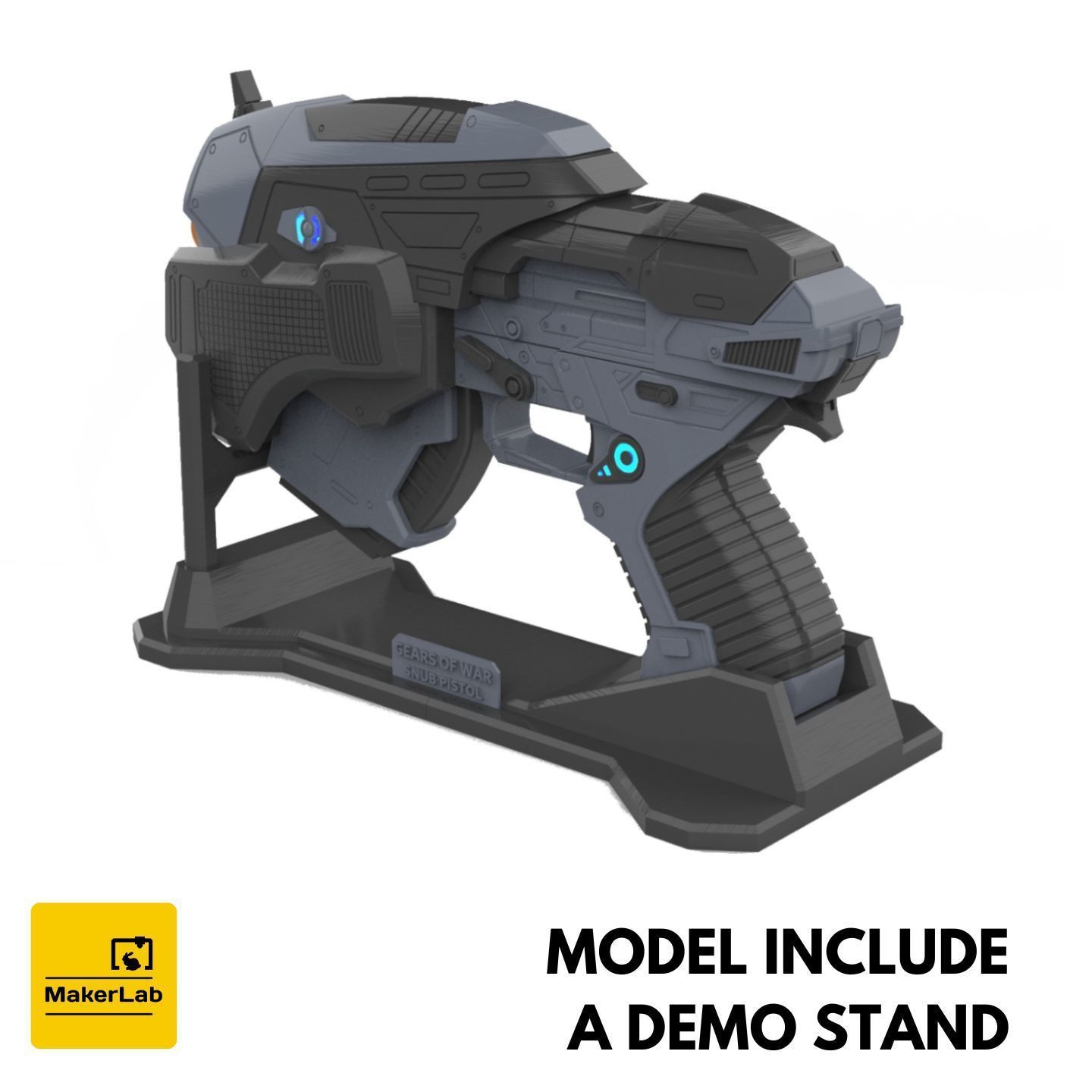 Snub Blaster - Gears of War - Printable 3d model - STL 3D print model_2