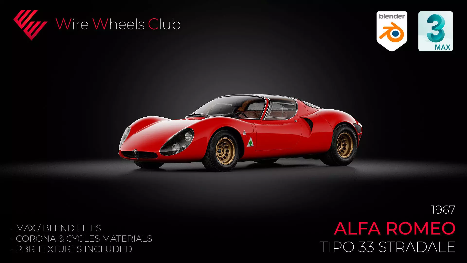 1967 Alfa Romeo Tipo 33 Stradale 3D model_0