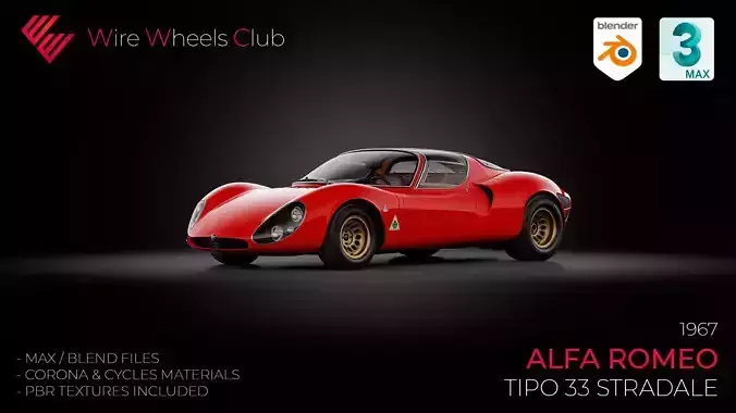 1967 Alfa Romeo Tipo 33 Stradale 3D model