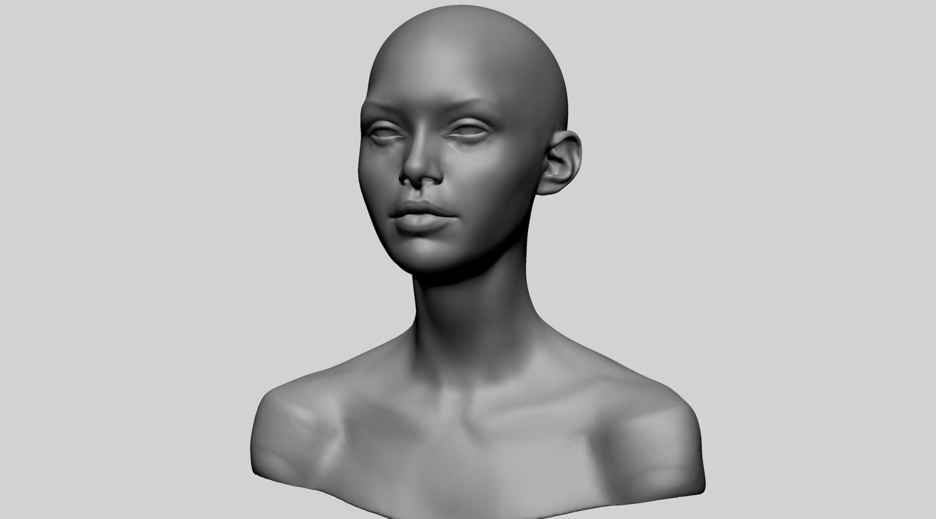 Female Head v18 3D model_8