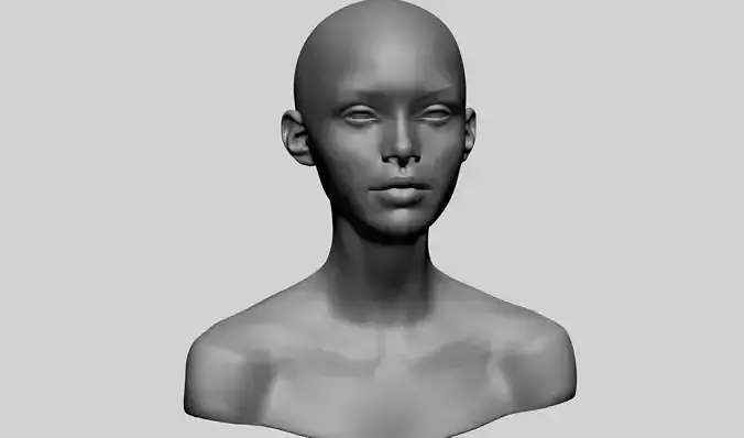 Female Head v18 3D model Female Head v18 3D model