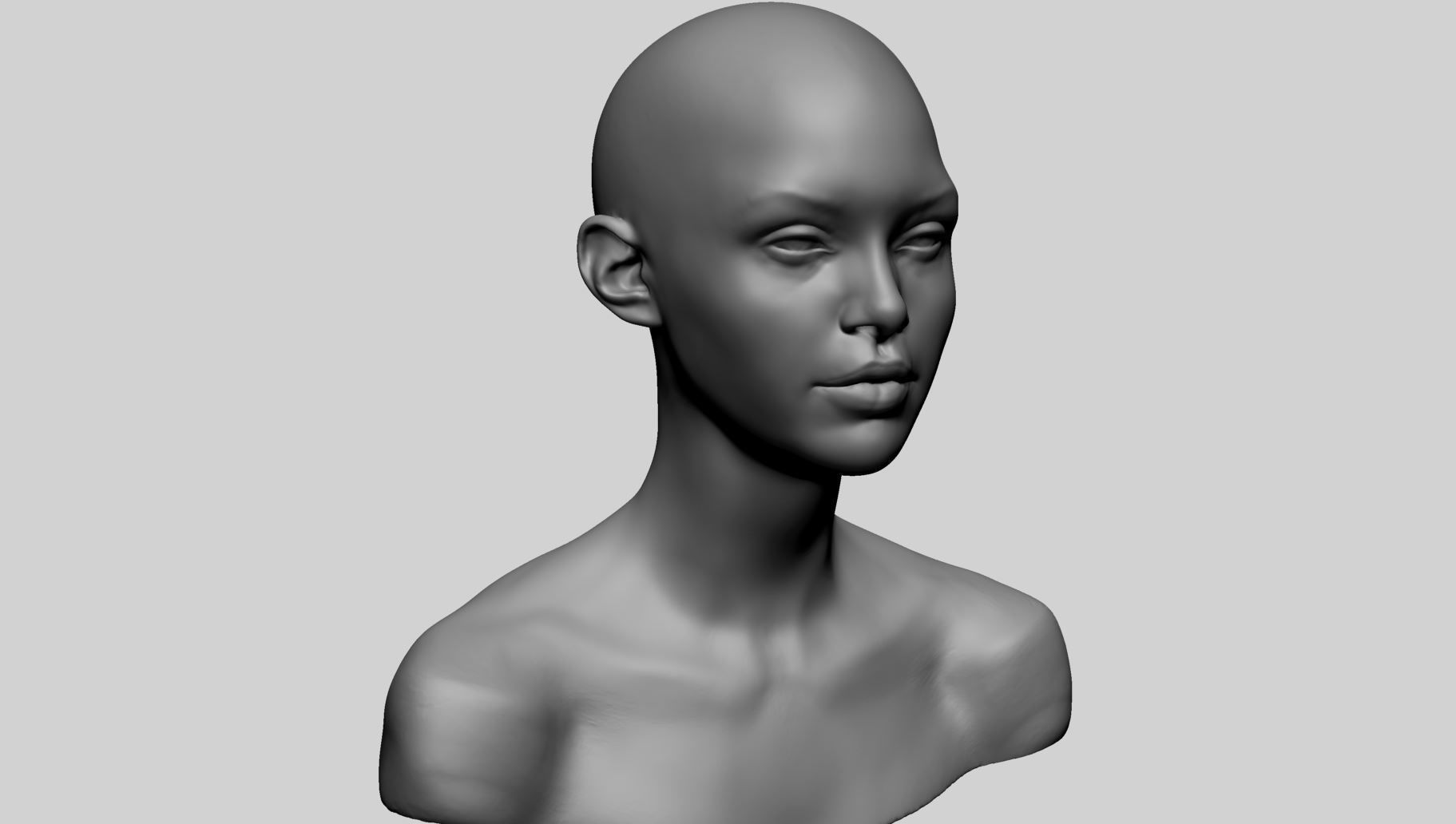 Female Head v18 3D model_1