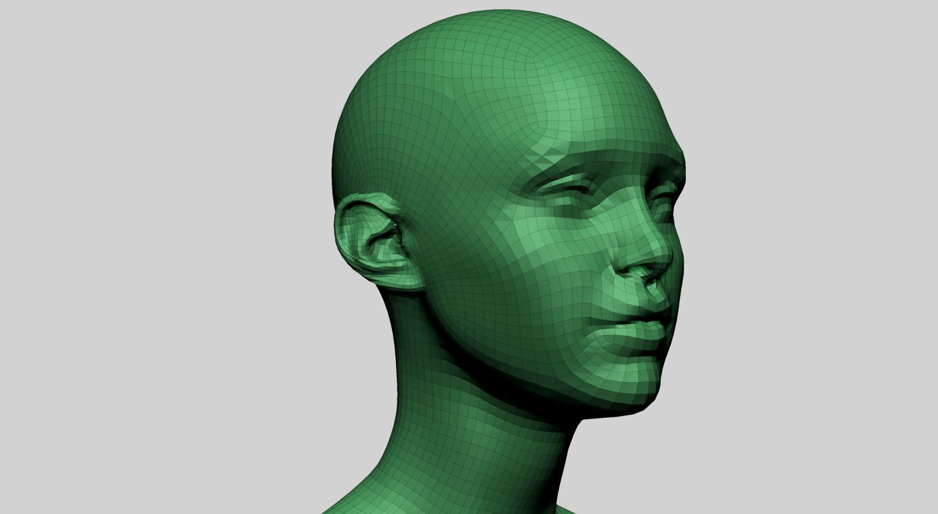 Female Head v18 3D model_10