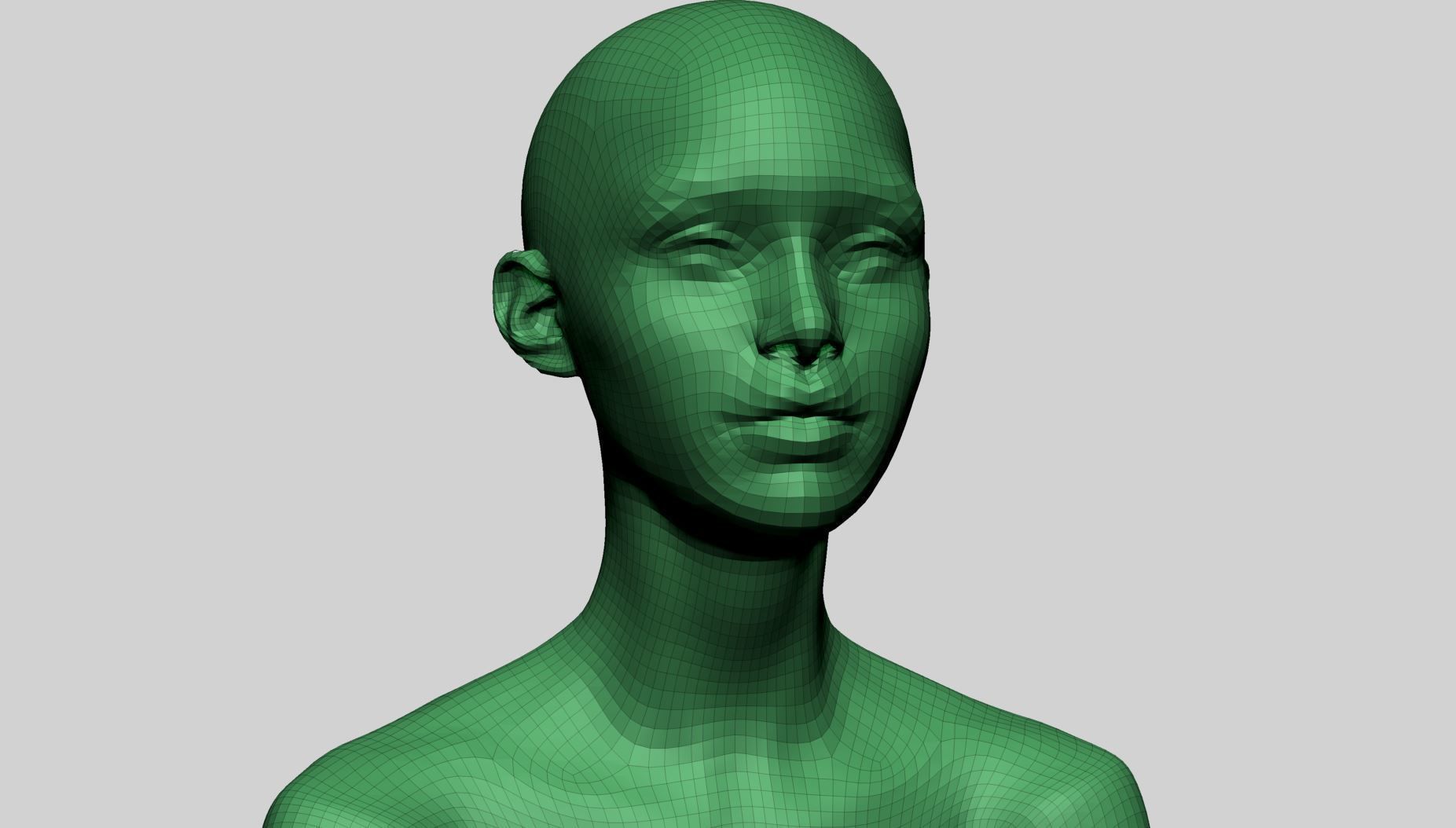 Female Head v18 3D model_9