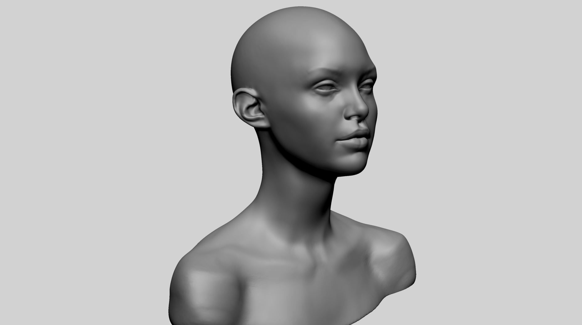 Female Head v18 3D model_2