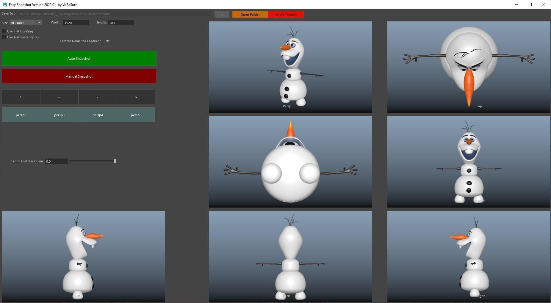Easy Snapshot  for Autodesk Maya for  3D model_2