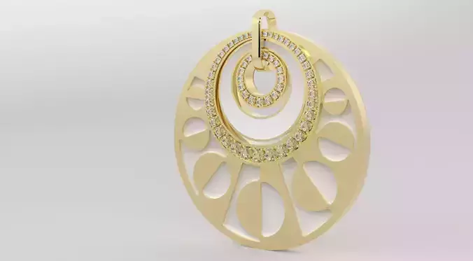 Pendant gold with diamonds