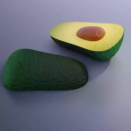 Avocado Half PBR low poly game ready