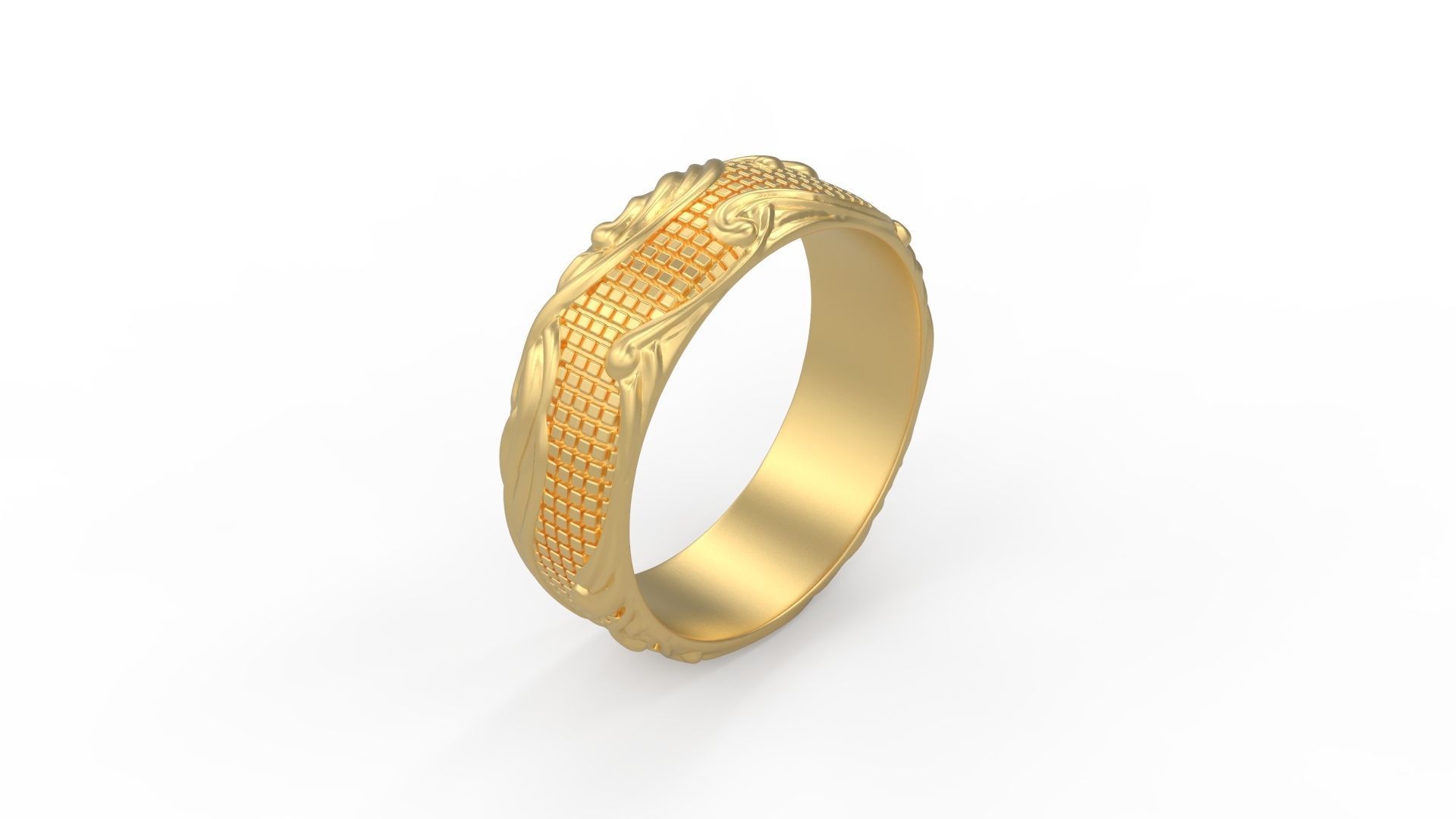 David Yurman Waves Band Ring 3D print model_1