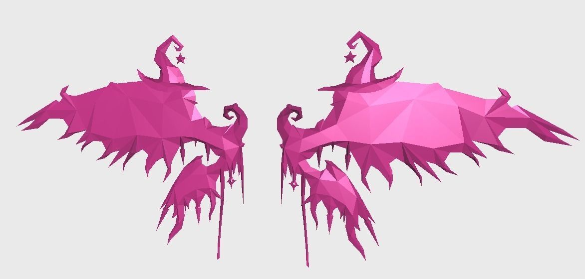 Hallowen Wing Low-poly 3D model_1