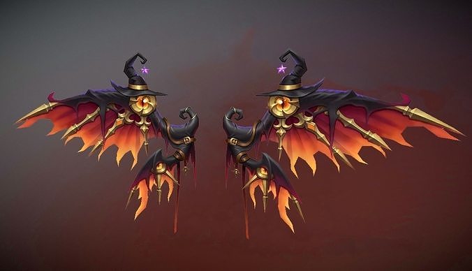 Hallowen Wing Low-poly 3D model