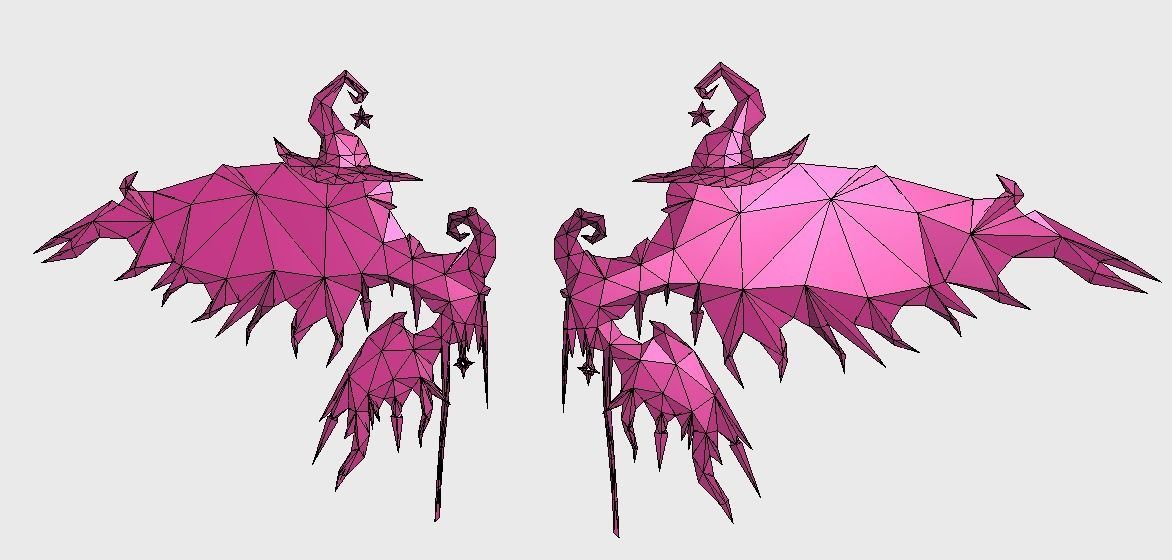 Hallowen Wing Low-poly 3D model_6