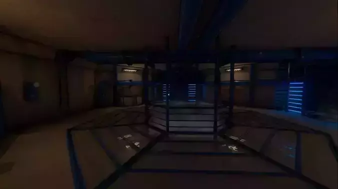 Sewers room with lights and pipes