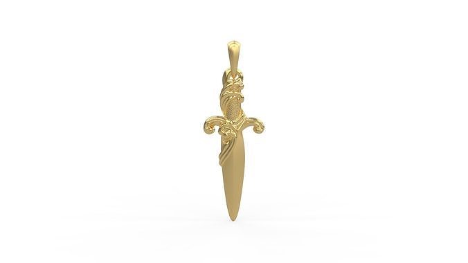 David Yurman Waves Dagger Amulet 3D print model