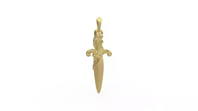 David Yurman Waves Dagger Amulet 3D print model