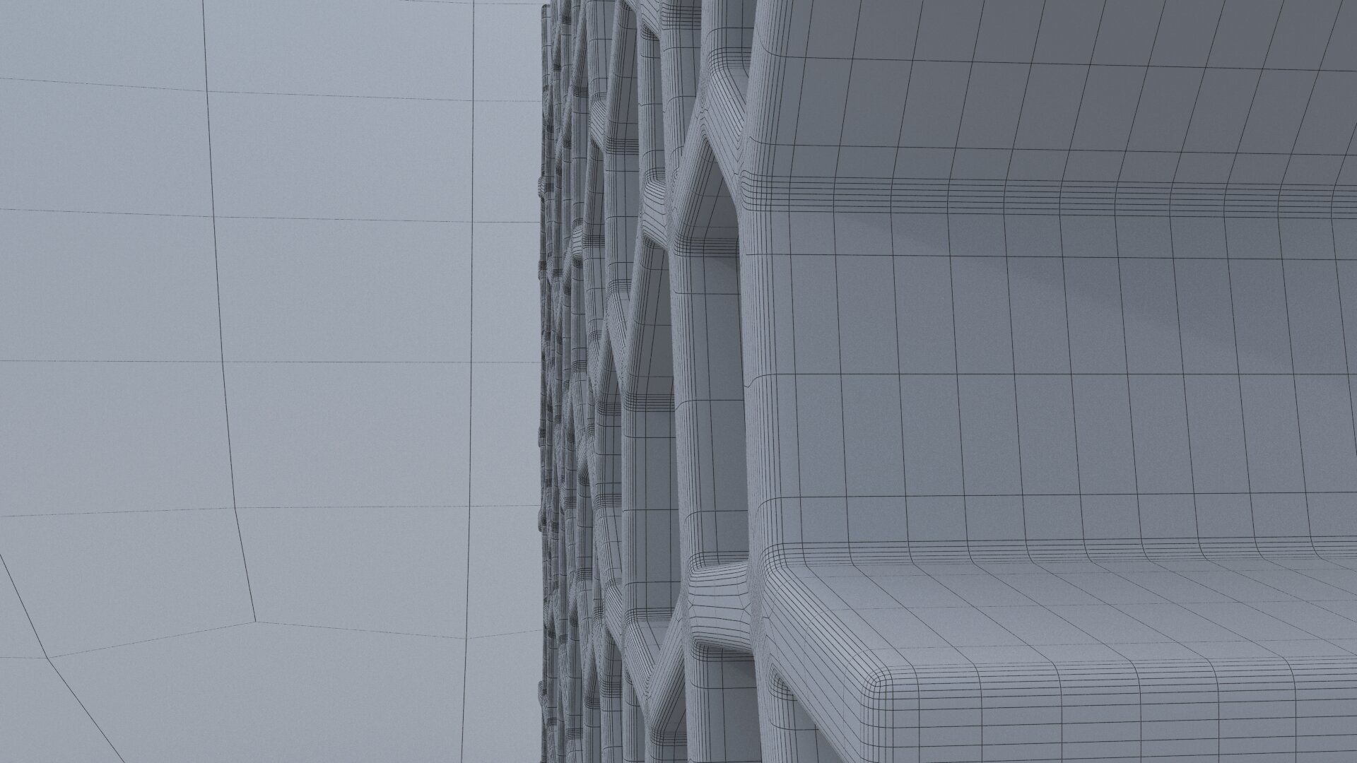 Cupboard shelf made of hexagons 3D model_6