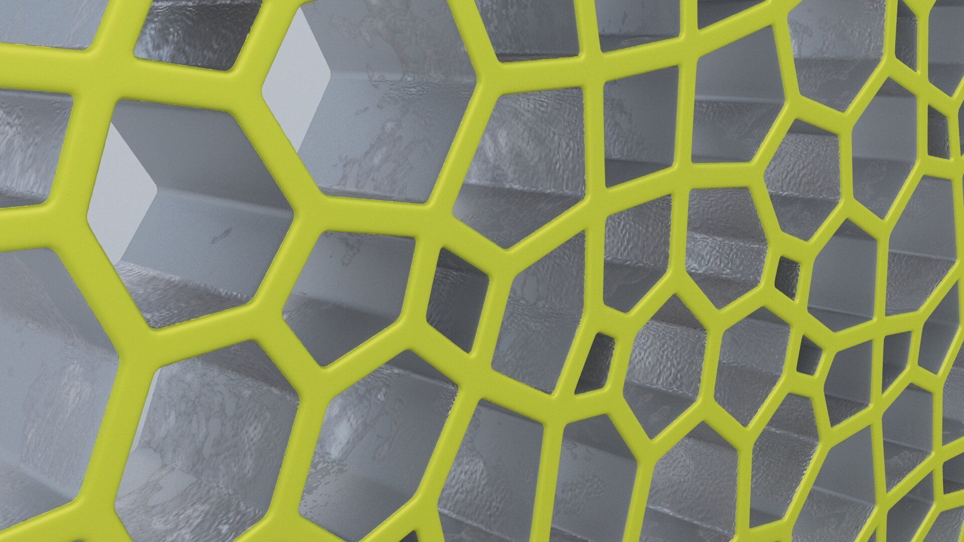 Cupboard shelf made of hexagons 3D model_3