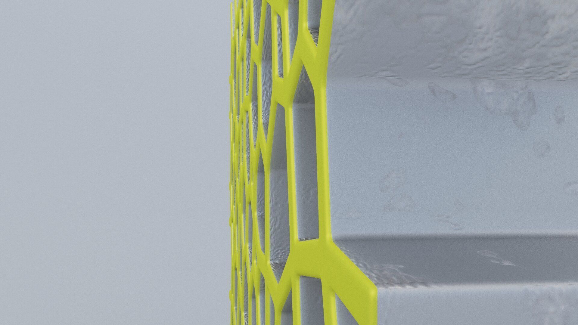 Cupboard shelf made of hexagons 3D model_2