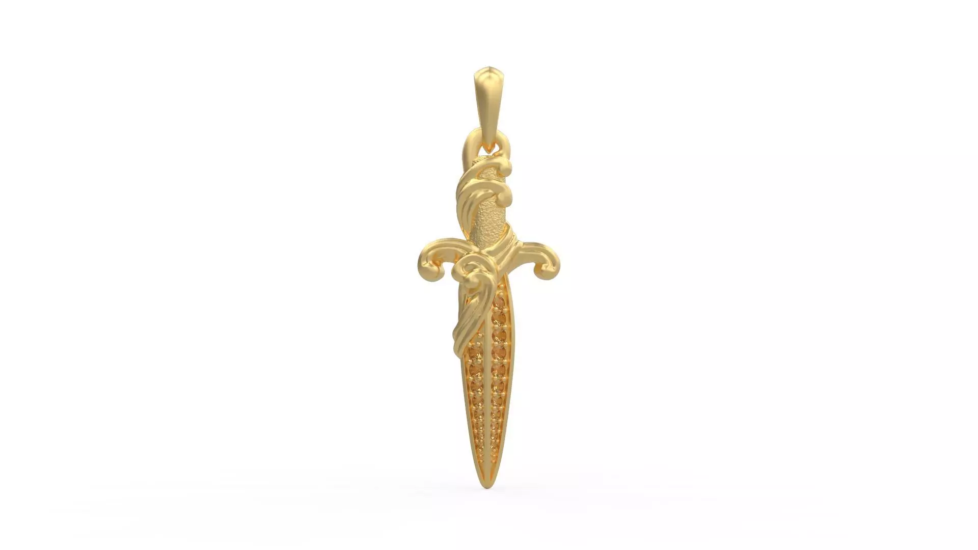 David Yurman Waves Dagger Amulet With Diamonds 3D print model
