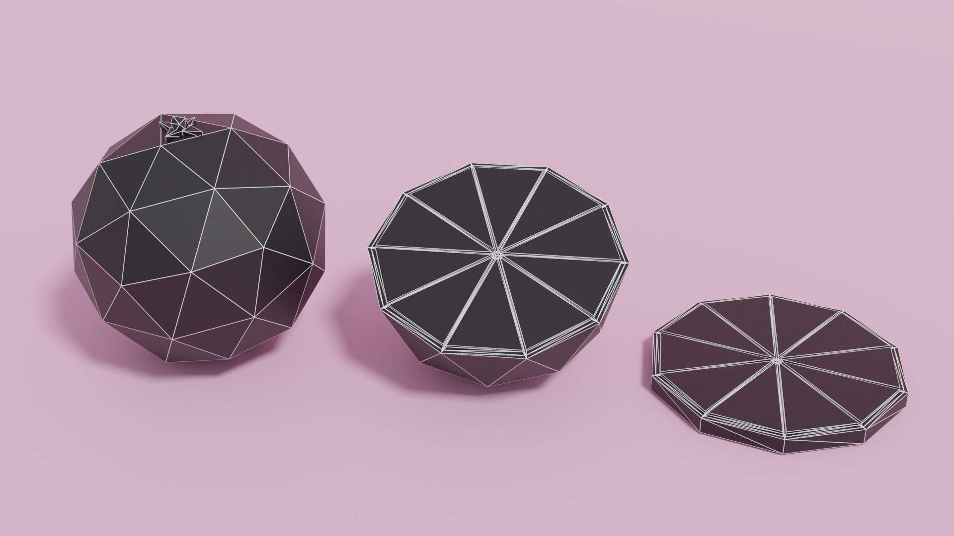 Low Poly Cartoon Orange Low-poly 3D model_8