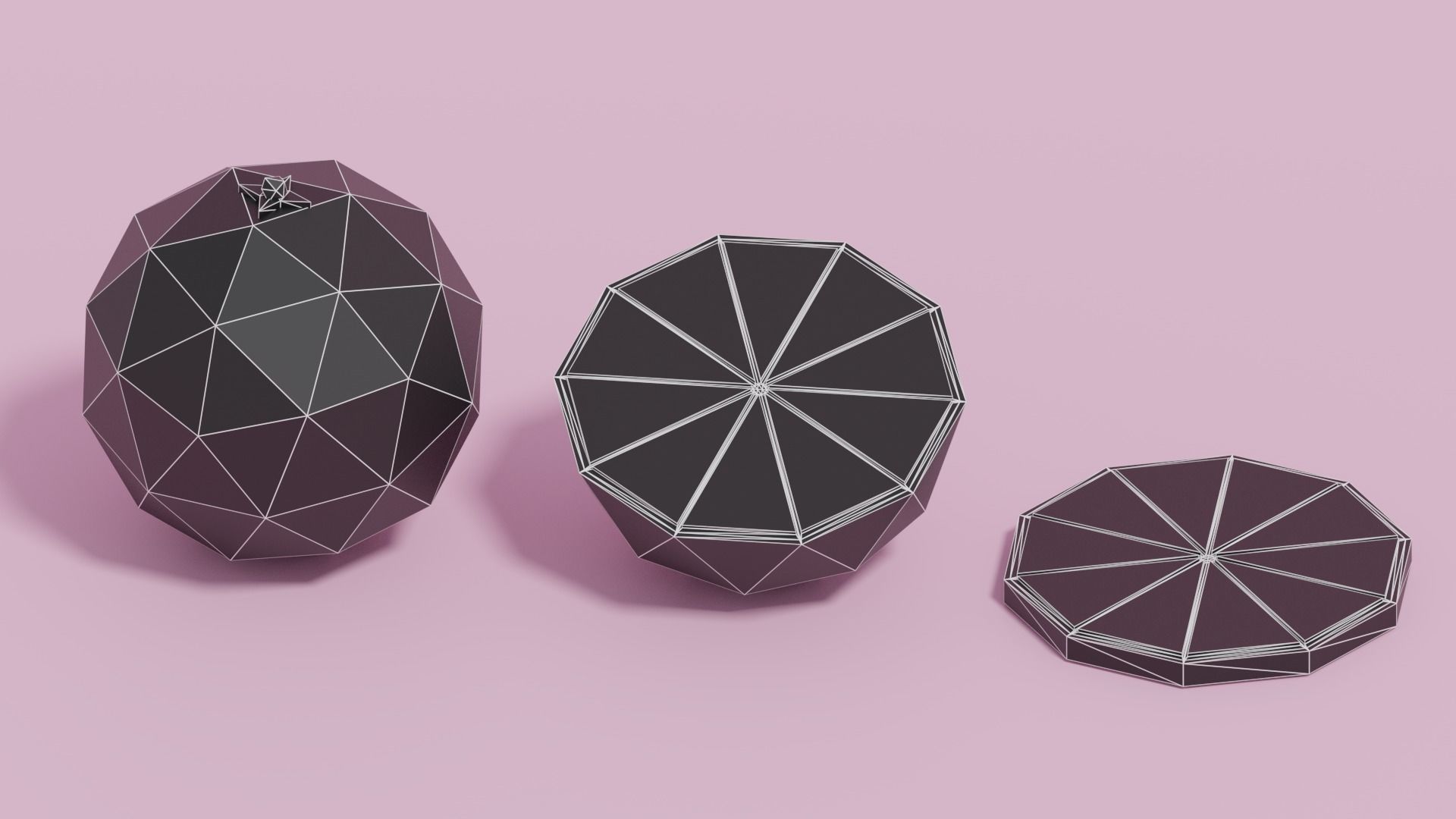 Low Poly Cartoon Orange Low-poly 3D model_9