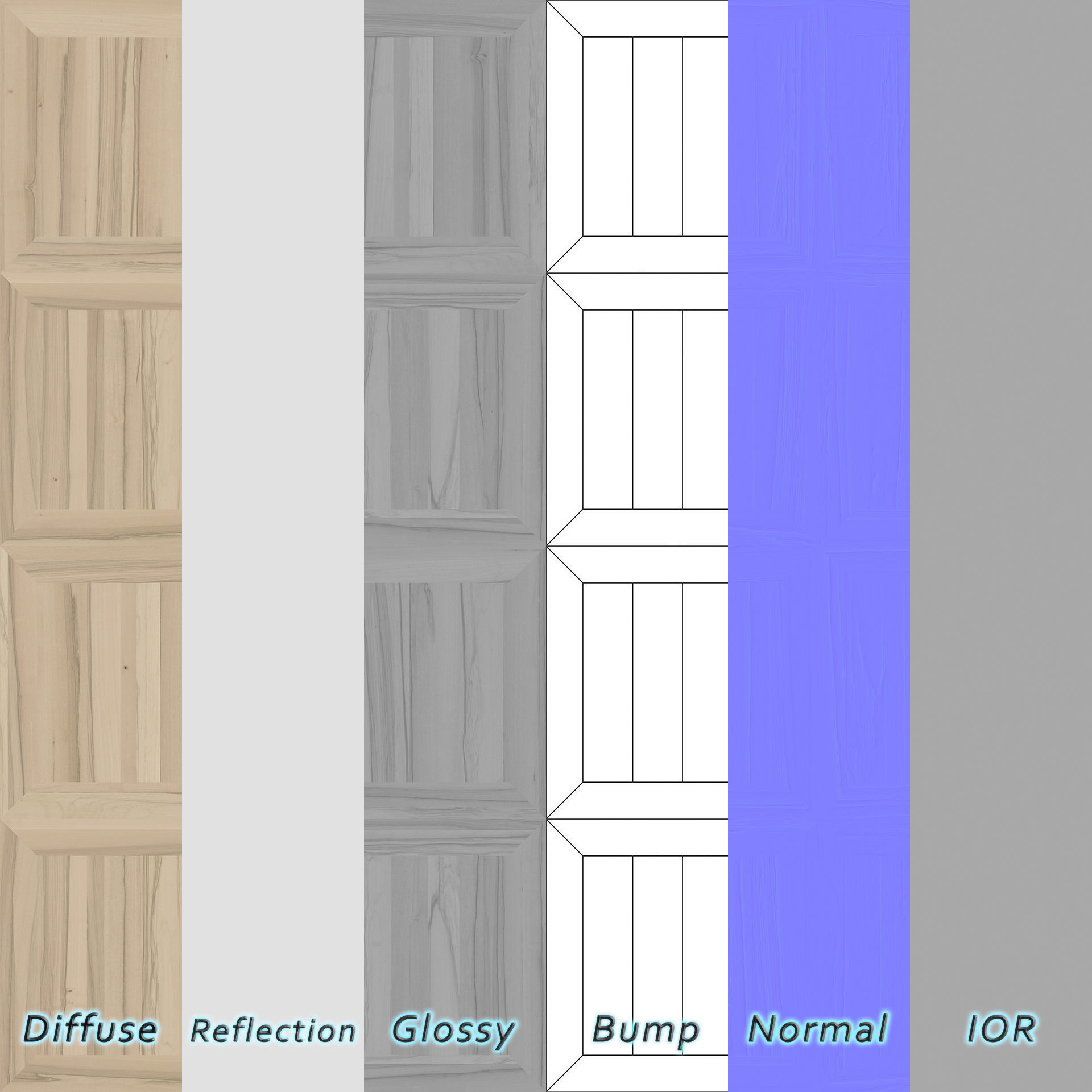 Parquet - Laminate - Wooden floor 4 in 1 3D model_6