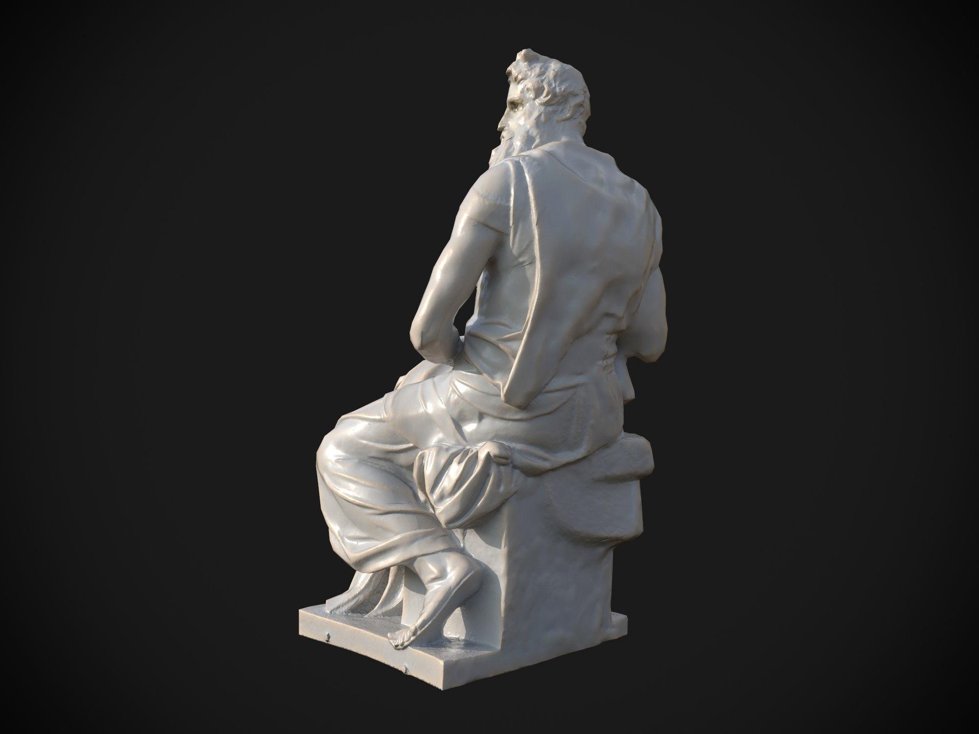 Moses by Michelangelo Low-poly 3D model_4