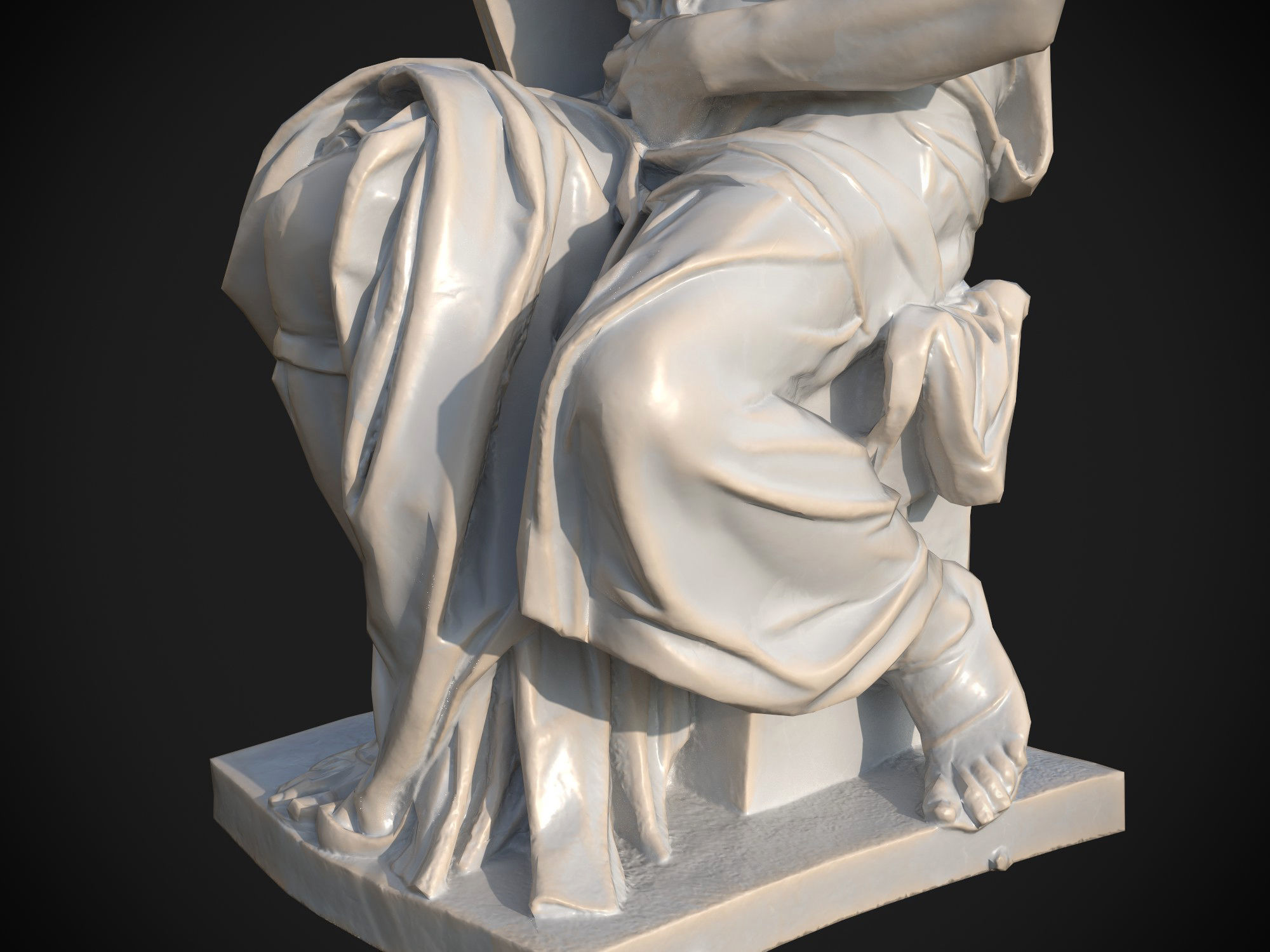 Moses by Michelangelo Low-poly 3D model_13
