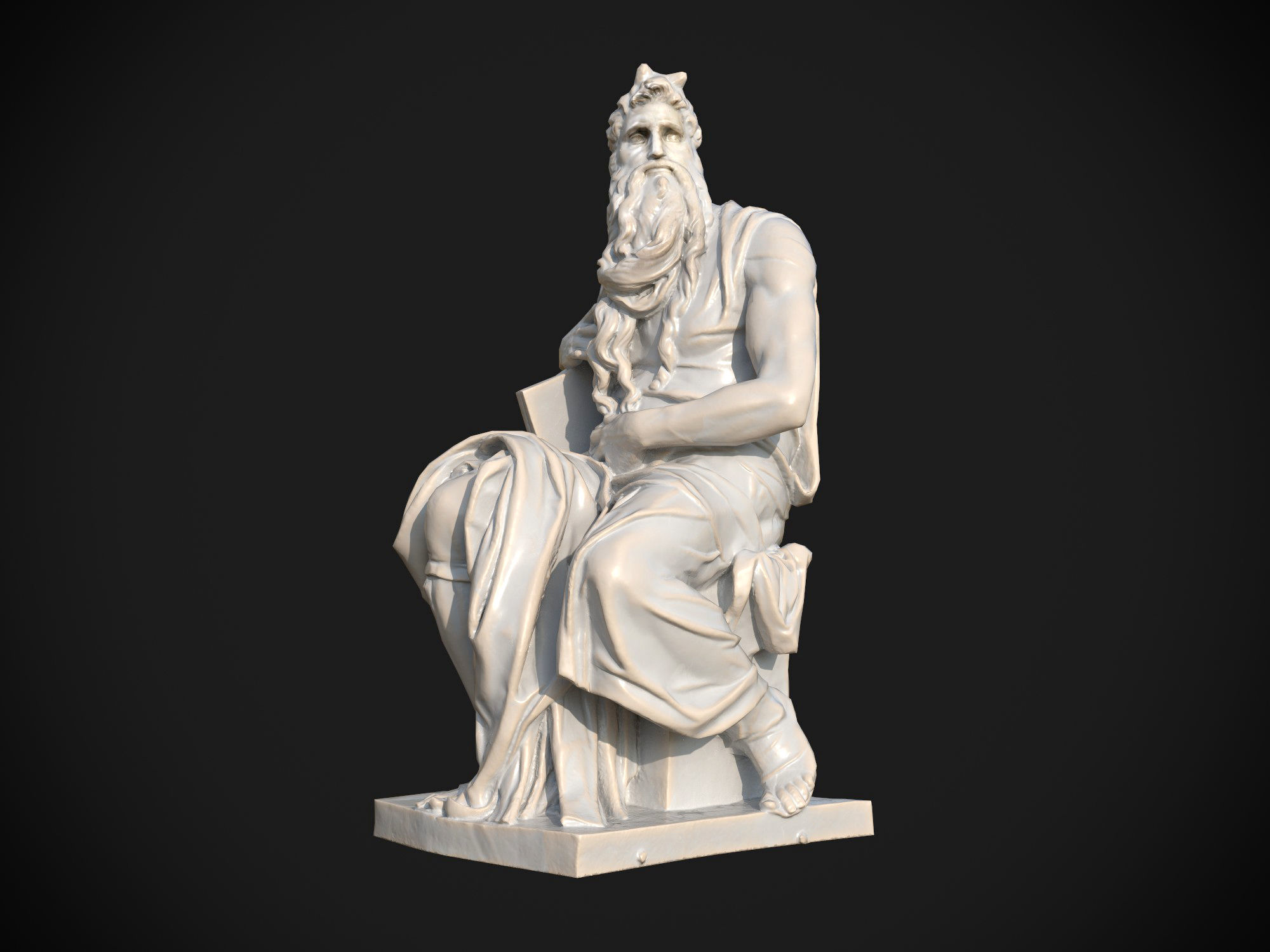 Moses by Michelangelo Low-poly 3D model_2