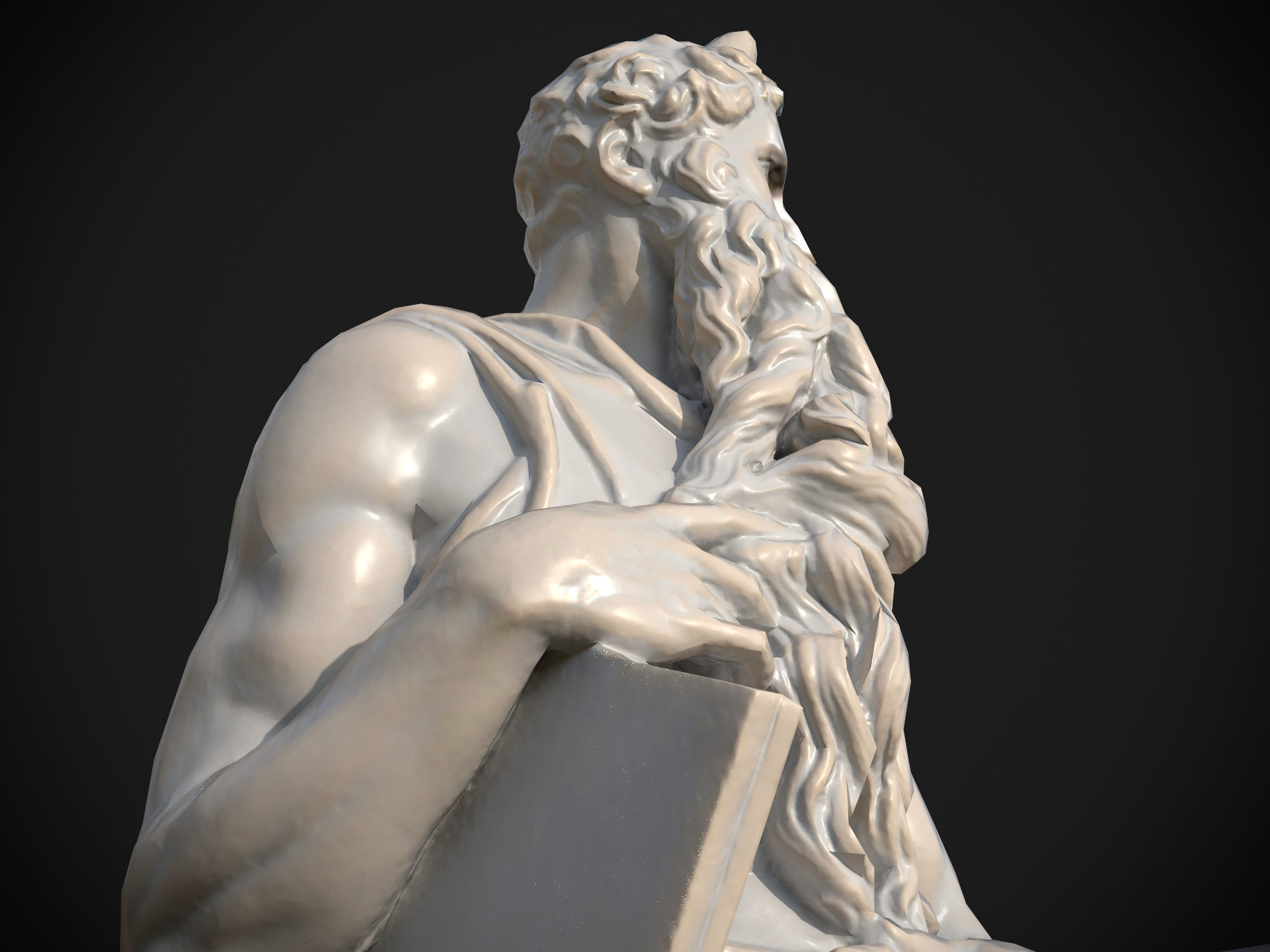 Moses by Michelangelo Low-poly 3D model_12