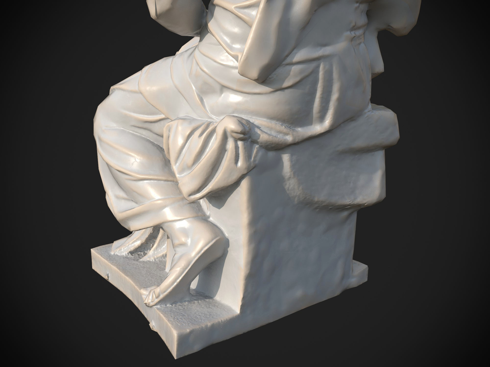 Moses by Michelangelo Low-poly 3D model_14