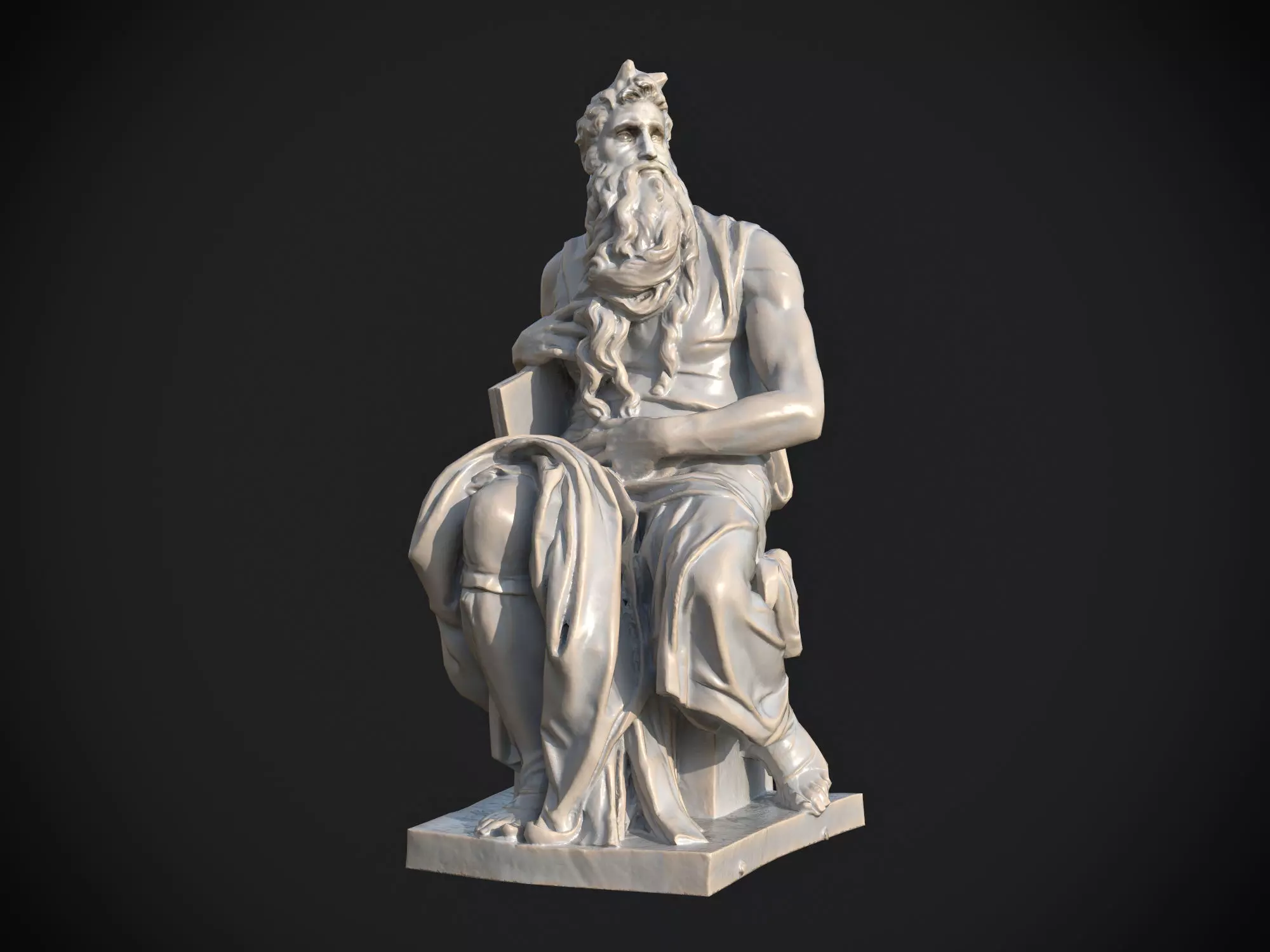 Moses by Michelangelo Low-poly 3D model_0